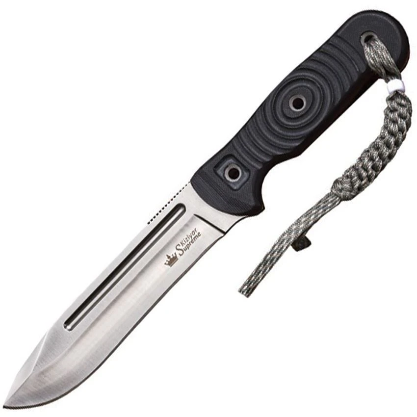 Kizer 0020 Maximus Fixed Slight False Edge Top Blade Knife With 3D Textured Black G-10 Handles 3 Kizer 0020 Maximus Fixed Slight False Edge Top Blade Knife With 3D Textured Black G-10 Handles