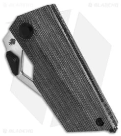Kizer Cyber Blade Liner Lock Knife Black Canvas Micarta (2.1" Satin) -Kizer Knife Shop Bhq 140699 td spine