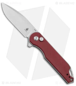 Kizer Assassin Button Lock Flipper Knife Red Micarta (3.15" Satin) V3549C2