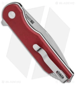 Kizer Assassin Button Lock Flipper Knife Red Micarta (3.15" Satin) V3549C2 -Kizer Knife Shop Kizer Assassin Plunge Lock Flipper Red Micarta Satin BHQ 140610 jr side