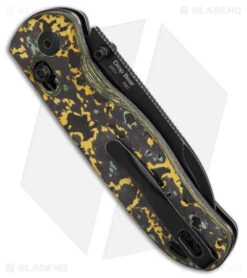 Kizer Azo Drop Bear Clutch Lock Knife Green Gold Fat Carbon (3" Black) Ki3619A1 -Kizer Knife Shop Kizer Azo Drop Bear Clutch Lock Knife Fatcarbon 3in Black BHQ 176928 td side