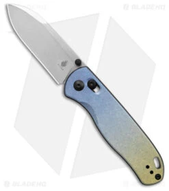 Kizer Azo Drop Bear Clutch Lock Knife Titanium (3" Stonewash) Ki3619A3