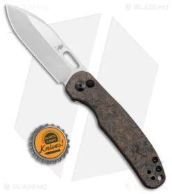 Kizer Azo Hic-cup Button Lock Knife Fat Carbon (3.1" Stonewash) V3606A1 -Kizer Knife Shop Kizer Azo Hic Cup Button Lock Fat Carbon Black Brown SW BHQ 176927 jr bottlecap