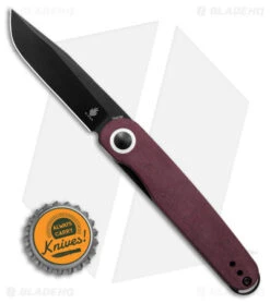 Kizer Azo Squidward Liner Lock Knife Red Richlite (2.75" Black) V3604C3 -Kizer Knife Shop Kizer Azo Squidward Liner Lock Knife Red Richlite 2in Black BHQ 180086 td size