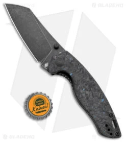 Kizer Azo Towser K Liner Lock Knife Black FatCarbon (3.5" Black ELMAX) -Kizer Knife Shop Kizer Azo Towser K LL Black Fat Carbon Blue Black SW BHQ 175941 jr bottlecap