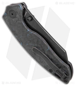Kizer Azo Towser K Liner Lock Knife Black FatCarbon (3.5" Black ELMAX) -Kizer Knife Shop Kizer Azo Towser K LL Black Fat Carbon Blue Black SW BHQ 175941 jr0 side