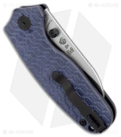 Kizer Azo Towser S Liner Lock Knife Blue Richlite (3" Satin) -Kizer Knife Shop Kizer Azo Towser S LL Blue Richlite Satin BHQ 176944 jr side