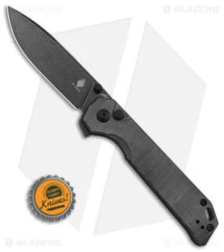 Kizer Azo Vanguard Begleiter XL Button Lock Knife Black Micarta (3.9" Black SW) -Kizer Knife Shop Kizer Azo Vanguard Begleiter XL BLK Black Micarta 3in Black SW BHQ 169681 td size