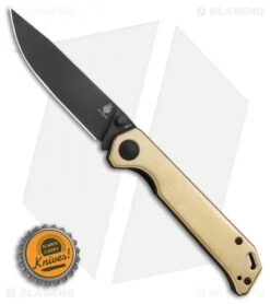 Kizer Azo Vanguard Brass Begleiter Liner Lock Knife (3.5" Black) -Kizer Knife Shop Kizer Azo Vanguard Brass Begleiter Liner Lock Knife 3.5 Black BHQ 113209 LS Bottlecap