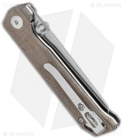 Kizer Azo Vanguard Mini Begleiter Liner Lock Knife Green Micarta (2.8" Satin) -Kizer Knife Shop Kizer Azo Vanguard Mini Begleiter LL Brown Resin Satin BHQ 121145 jr side