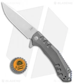 Kizer Basalt Frame Lock KnifeTitanium (3.2" Stonewash) Ki4505 -Kizer Knife Shop Kizer Basalt Ti SW BHQ 80382 er bottlecap