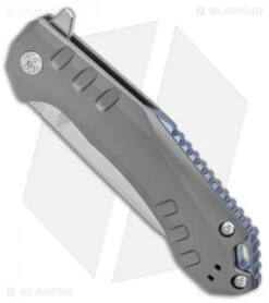 Kizer Basalt Frame Lock KnifeTitanium (3.2" Stonewash) Ki4505 -Kizer Knife Shop Kizer Basalt Ti SW BHQ 80382 er spine