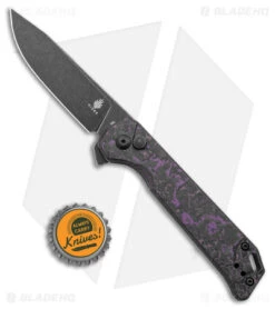 Kizer Begleiter2 Azo Button Lock Knife Purple/Black Fat Carbon (3.4" Black) -Kizer Knife Shop Kizer Begleiter 2 button Lock Fat Carbon Purple Satin Black BHQ 178235 jr bottlecap