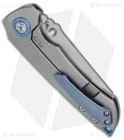Kizer CK Critical Frame Lock Knife Blue Pivot (3.6" Stonewash) Ki4508A1 -Kizer Knife Shop Kizer CK Critical Flipper FL Blue Pivot SW Ki4508A1 BHQ 79959 jr side 2