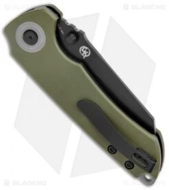 Kizer CK Knifeworks Critical Mini Liner Lock Knife Green G-10 (3" Black) -Kizer Knife Shop Kizer CK Knifeworks Critical Mini LL Green G 10 Black SW BHQ 134411 jr side