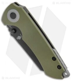 Kizer CK Knifeworks Critical Mini Liner Lock Knife Green G-10 (3" Black) -Kizer Knife Shop Kizer CK Knifeworks Critical Mini LL Green G 10 Black SW BHQ 134411 jr spine