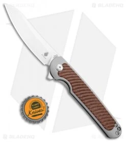 Kizer Clutch Frame Lock Knife Brown Micarta (3.39" Satin) Ki4556A1 -Kizer Knife Shop Kizer Clutch FL Natural Micarta Satin BHQ 106925 jr bottlecap 1