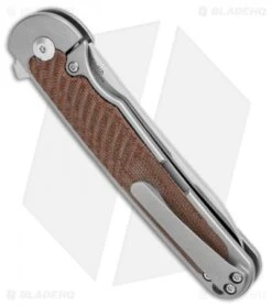 Kizer Clutch Frame Lock Knife Brown Micarta (3.39" Satin) Ki4556A1 -Kizer Knife Shop Kizer Clutch FL Natural Micarta Satin BHQ 106925 jr side 1