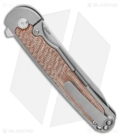 Kizer Clutch Frame Lock Knife Natural Micarta (3.39" Satin) Ki4556A3 -Kizer Knife Shop Kizer Clutch Frame Lock Knife tan brown Micarta 3.39 Satin Ki4556A2 BHQ 117843 LS Side