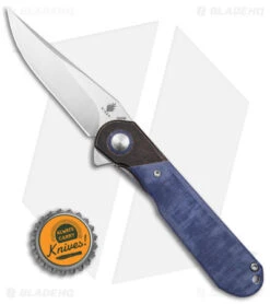 Kizer Vanguard Comet Liner Lock Knife Dark Brass/Denim Micarta (2.9" Satin) -Kizer Knife Shop Kizer Comet Vanguard LLK Denim Micarta 2in Satin BHQ 156272 td size