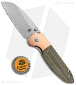 Kizer Conaway Deviant Liner Lock Knife Green Micarta/Copper (3" Satin) -Kizer Knife Shop Kizer Conaway Deviant LL Green G 10 Copper Satin V3575A1 BHQ 121177 jr bottlecap