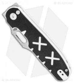 Kizer Cormorant Plunge Lock Knife Black/White X's G-10 (3.25" Satin) Ki4562A1 -Kizer Knife Shop Kizer Cormorant G 10 7.375 S35VN Ki4562 BHQ 117844 LS Spine