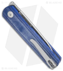 Kizer Feist Front Flipper Knife Blue Denim Micarta (2.8" SW) -Kizer Knife Shop Kizer Cutlery Fiest BHQ 140705 td side