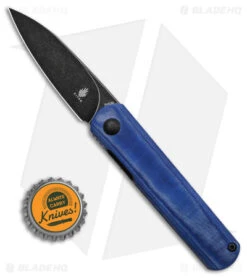 Kizer Feist Front Flipper Knife Blue Denim Micarta (2.8" Black) -Kizer Knife Shop Kizer Cutlery Fiest BHQ 140706 td size