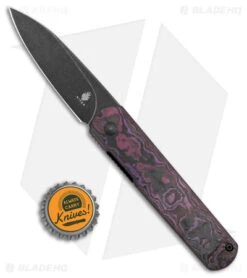 Kizer Lundquist Feist XL Front Flipper Knife Purple Fat Carbon (3.3" Stonewash) -Kizer Knife Shop Kizer Cutlery Fiest XL Fat Carbon Purple Black SW BHQ 178289 jr bottlecap