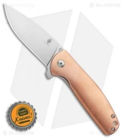 Kizer Vanguard Laconico Gemini Flipper Copper (3.1" Stonewash) V3471E1 -Kizer Knife Shop Kizer Cutlery Gemini Linerlock Copper BHQ 115672 LS Bottlecap