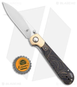 Kizer Cutlery PPY Liner Lock Knife Brass/Raffir (3.2" Satin S35VN) -Kizer Knife Shop Kizer Cutlery PPY Brass Raffir BHQ 174678 jr bottlecap