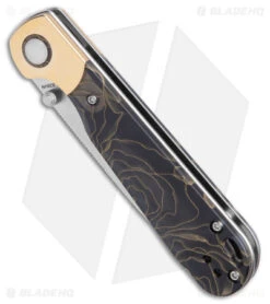Kizer Cutlery PPY Liner Lock Knife Brass/Raffir (3.2" Satin S35VN) -Kizer Knife Shop Kizer Cutlery PPY Brass Raffir BHQ 174678 jr spine