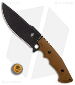 Kizer Cutlery Salient Fixed Blade Knife Brown G-10 (6.25" Black) E613 -Kizer Knife Shop Kizer Cutlery Salient Brown G10 black BHQ 71476 er bottlecap