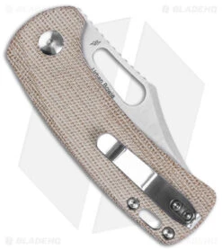 Kizer Cutlery Urban Bowie Clip Point Liner Lock Knife Tan Micarta (2.4" Satin) -Kizer Knife Shop Kizer Cutlery Urban Bowie Natural Micarta BHQ 140701 jr side