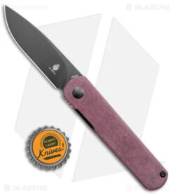 Kizer Feist Drop Point Front Flipper Knife Red Richlite (2.8" Black) -Kizer Knife Shop Kizer Feist DP FF Richlite Black BHQ 139713 jr bottlecap