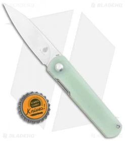 Kizer Feist Front Flipper Knife Natural Jade G-10 (2.8" Stonewash M390) -Kizer Knife Shop Kizer Feist FF Natural Jade Satin M390 BHQ 120690 jr bottlecap