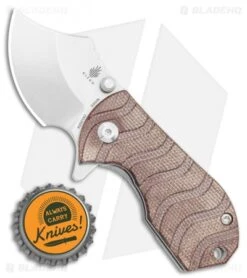 Kizer Flip Shank Frame Lock Knife Brown Micarta (Stonewash) Ki2521A2 -Kizer Knife Shop Kizer Flip Shank Frame Lock Knife Brown Micarta SW Ki2521A2 BHQ 111263 LS Bottlecap