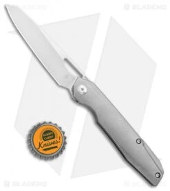 Kizer Genie Frame Lock Knife Titanium (3.4" Stonewash) Ki4545A1 -Kizer Knife Shop Kizer Genie FL Ti SW Ki4545 BHQ 106906 jr bottlecap