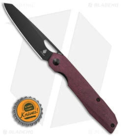 Kizer Genie Liner Lock Knife Red Richlite (3.40" Black) V4545C2 -Kizer Knife Shop Kizer Genie LLK Red Richlite 3in SW BHQ 169682 td size