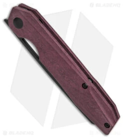 Kizer Genie Liner Lock Knife Red Richlite (3.40" Black) V4545C2 -Kizer Knife Shop Kizer Genie LLK Red Richlite 3in SW BHQ 169682 td spine