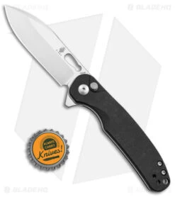 Kizer Hic-cup Button Lock Knife Black Micarta (3.15" Satin) V3606C2 -Kizer Knife Shop Kizer Hic cup Button Lock Black Micarta Satin BHQ 145857 jr bottlecap