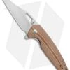 Kizer Horn Frame Lock Flipper Knife Tan Micarta (3.1" Satin) Ki3557 -Kizer Knife Shop Kizer Horn FL Flipper Natural Micarta Satin V3557N1 BHQ 106885 jr