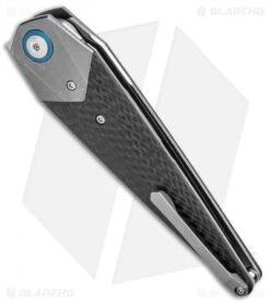 Kizer Isham Soze Dagger Liner Lock Knife Carbon Fiber (3.65" Stonewash) Ki4513A2 -Kizer Knife Shop Kizer Isham Soze Dagger LL CF SW Ki4513A2 BHQ 85170 jr side