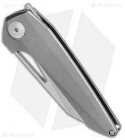 Kizer Isham Theta Frame Lock Knife Titanium (3.1" Stonewash) Ki4514 -Kizer Knife Shop Kizer Isham Theta FL Ti SW Ki4514 BHQ 79735 jr spine