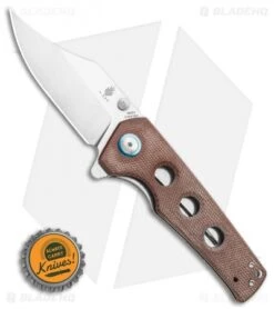Kizer Junges Liner Lock Knife Brown Micarta (3.06" Satin) V3551N2 -Kizer Knife Shop Kizer Junges Liner Lock Knife OD Green G 10 3.06 Satin V3551N2 BHQ 107558 LS Bottlecap 2