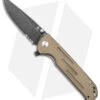 Kizer Justice Liner Lock Flipper Knife Green Micarta (3.75" Black SW)