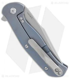 Kizer Lancer 2 Frame Lock Knife Blue Titanium (3.3" Bead Blast) Ki4495 -Kizer Knife Shop Kizer Lancer 2 blue ti bb BHQ 52115 er side