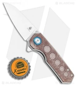 Kizer Lieb Liner Lock Knife Brown Micarta (2.32" Stonewash) V2541N3 -Kizer Knife Shop Kizer Lieb Liner Lock Knife Brown G 10 2.32in SW V2541N3 BHQ 106929 LS Bottlecap