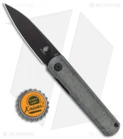 Kizer Lundquist Feist Front Flipper Knife Black Micarta (2.8" Black) -Kizer Knife Shop Kizer Lundquist FF Black G 10 Black BHQ 117015 jr bottlecap