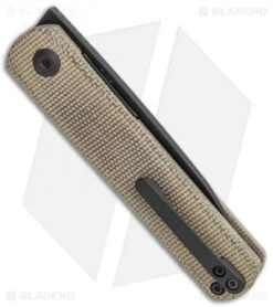 Kizer Lundquist Feist Front Flipper Knife Green Micarta (2.8" Black) -Kizer Knife Shop Kizer Lundquist FF Green G 10 Black BHQ 117013 jr side